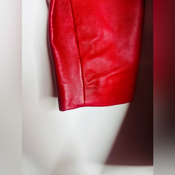 DANIER RED LEATHER JACKET GENUINE LEATHER - Picture 6 of 6